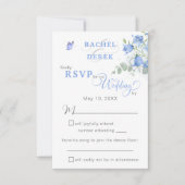 Blue Bellflower Wedding RSVP Card (Vorderseite)
