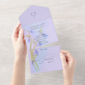 Blue Bells All in One Wedite Einladung (Abreißen)