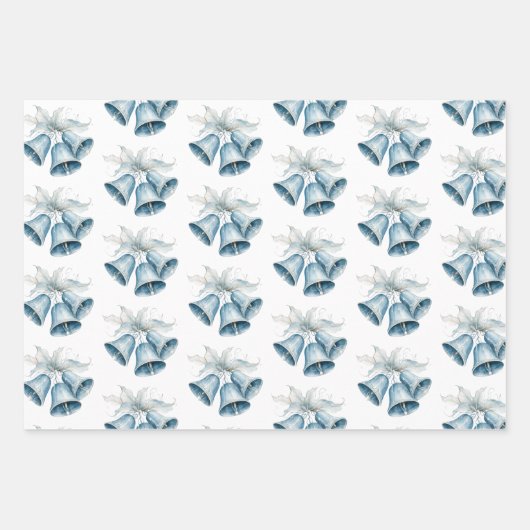 Blue Bells White Christmas Geschenkpapier Set (Vorderseite)