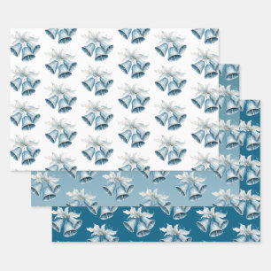 Blue Bells White Christmas Geschenkpapier Set
