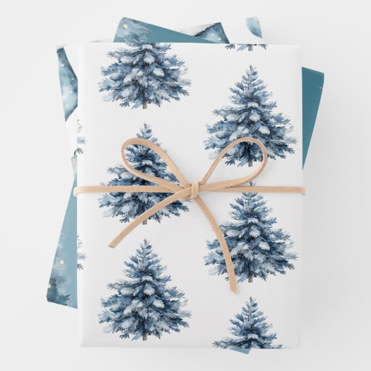 Blue Bells White Christmas Geschenkpapier Set (Beispiel)