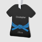 Blue Belt Karate Ornament (Vorderseite)