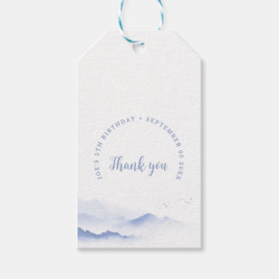 Blue Berge Danke zum Geburtstag Geschenkanhänger