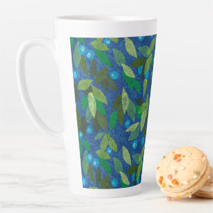Blue Berries Minimal floral Muster Papier Collage Milchtasse