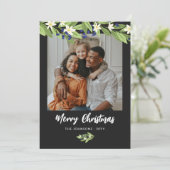 Blue Berry Greenery Foto Frohe Weihnachten (Stehend Vorderseite)