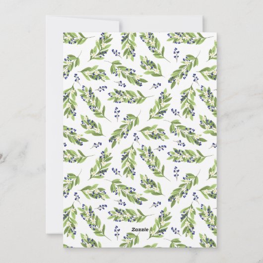 Blue Berry Greenery Foto Frohe Weihnachten (Rückseite)