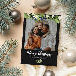 Blue Berry Greenery Foto Frohe Weihnachten