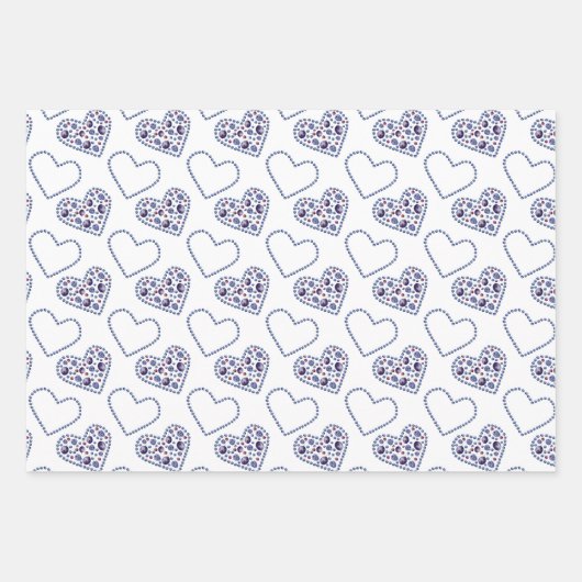 Blue Berry Hearts Geschenkpapier Set (Vorderseite 2)