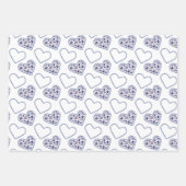 Blue Berry Hearts Geschenkpapier Set (Vorderseite)