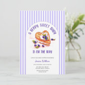 Blue Berry Sweet Fall Baby Dusche Einladung (Stehend Vorderseite)