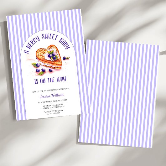 Blue Berry Sweet Fall Baby Dusche Einladung