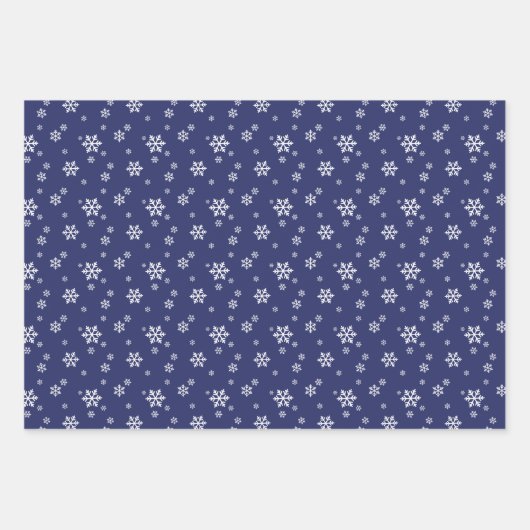 Blue Berry Twigs Snowflakes Holiday Patterns Geschenkpapier Set (Vorderseite 3)