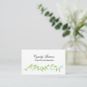 Blue Berry Vine Business Card Visitenkarte (Stehend Vorderseite)
