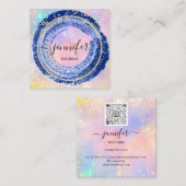 Blue Beruflich Boutique Shop Holograph QRCode Quadratische Visitenkarte (Vorne/Hinten)