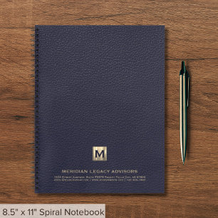 Blue Beruflich Luxury Initial Logo Notebook Notizblock