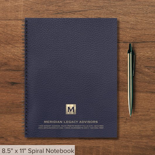 Blue Beruflich Luxury Initial Logo Notebook Notizblock