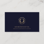 Blue Beruflich Luxury Laurel Logo Visitenkarte (Vorderseite)