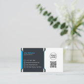 Blue Beruflich Modern Corporate Visitenkarte (Stehend Vorderseite)