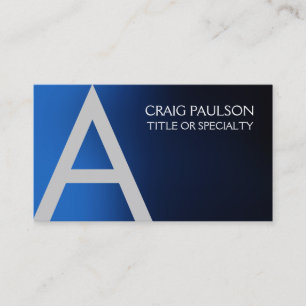 Blue Beruflich Monogram Business Card Visitenkarte