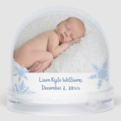 Blue Best Gift Ever Double Photo Schneekugeln (Rückseite)