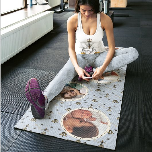 Blue Best Mama jemals Queen Bee & Crown Foto Colla Yogamatte