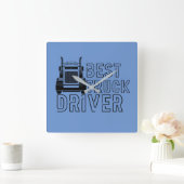 Blue Best Truck Driver Carrier Quadratische Wanduhr (Zuhause)
