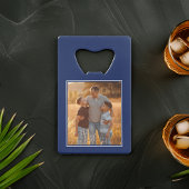 Blue "Best Vater Ever Custom Foto" Geldbeutel Flaschenöffner