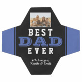 Blue Best Vater Pater Typografy Foto Fußball (Flach)