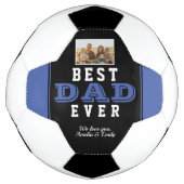 Blue Best Vater Pater Typografy Foto Fußball (Vorderseite)
