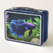 Blue Beta Fish Metall Brotdose (Rückseite)