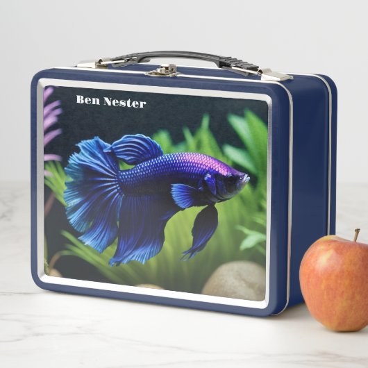 Blue Beta Fish Metall Brotdose (Beispiel)