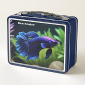 Blue Beta Fish Metall Brotdose (Rückseite)