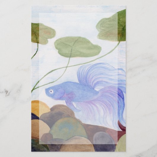 Blue Betta Fish Briefpapier (Vorderseite)