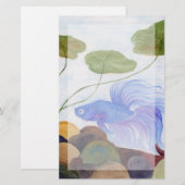 Blue Betta Fish Briefpapier (Vorne/Hinten)