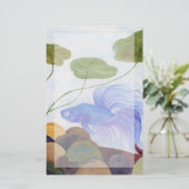 Blue Betta Fish Briefpapier (Stehend Vorderseite)