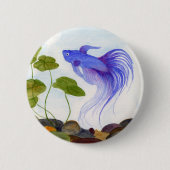 Blue Betta Fish Button (Vorderseite)