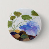 Blue Betta Fish Button (Vorderseite)