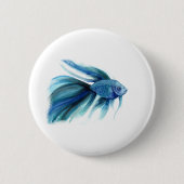 Blue Betta Fish Button (Vorderseite)