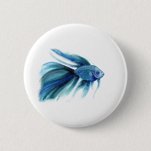 Blue Betta Fish Button (Vorderseite)