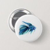 Blue Betta Fish Button (Vorne & Hinten)