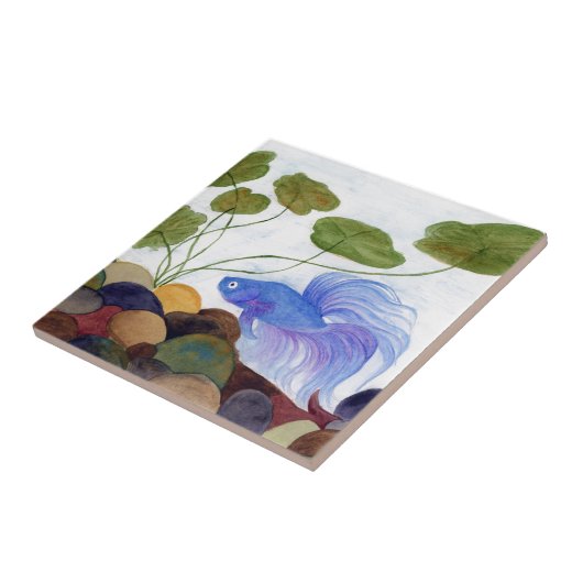 Blue Betta Fish Fliese (Seite)