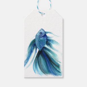 Blue Betta Fish Geschenkanhänger