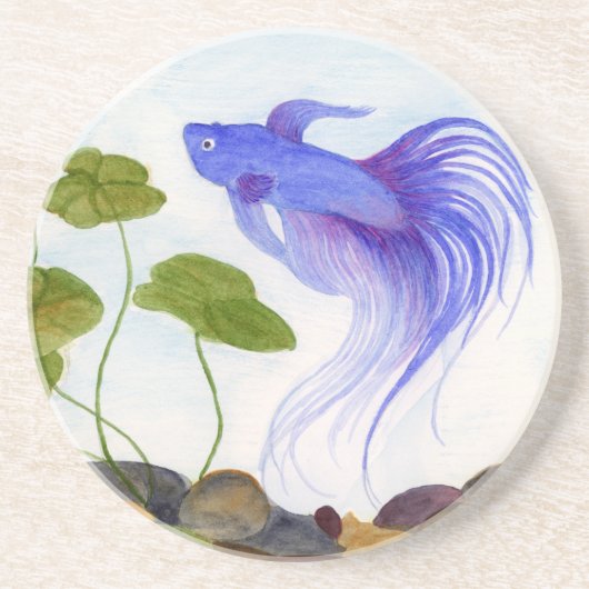 Blue Betta Fish Getränkeuntersetzer (Vorne)