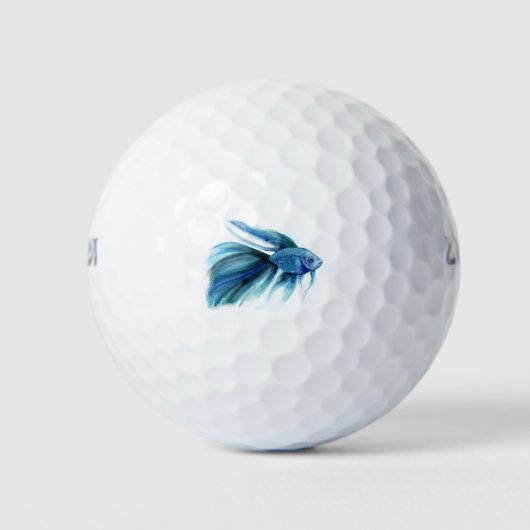 Blue Betta Fish Golfball (Vorderseite)