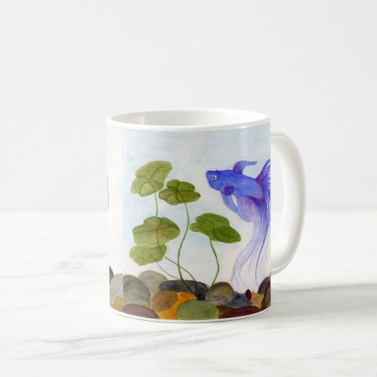 Blue Betta Fish Kaffeetasse (VorderseiteRechts)