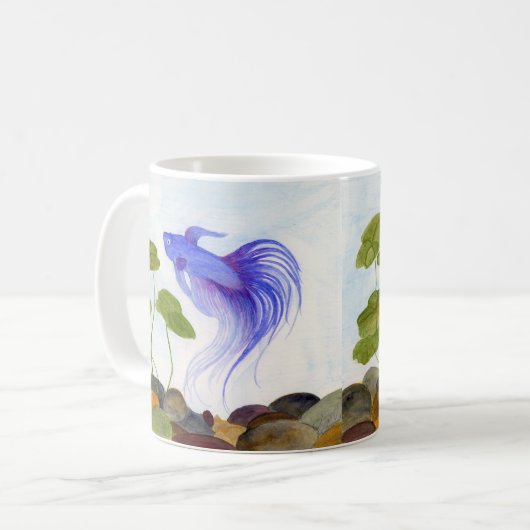 Blue Betta Fish Kaffeetasse (Vorderseite Links)