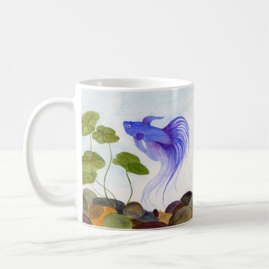 Blue Betta Fish Kaffeetasse (Links)