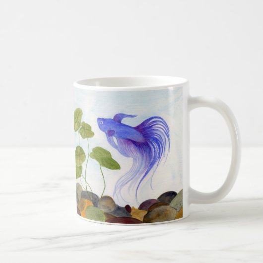 Blue Betta Fish Kaffeetasse (Rechts)