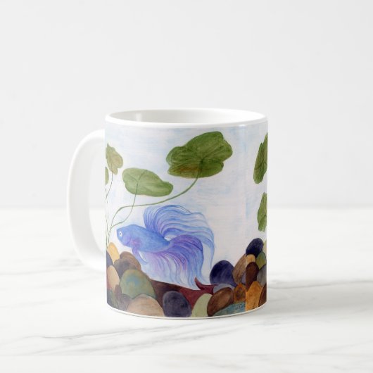 Blue Betta Fish Kaffeetasse (Vorderseite Links)
