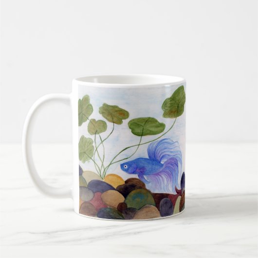 Blue Betta Fish Kaffeetasse (Links)